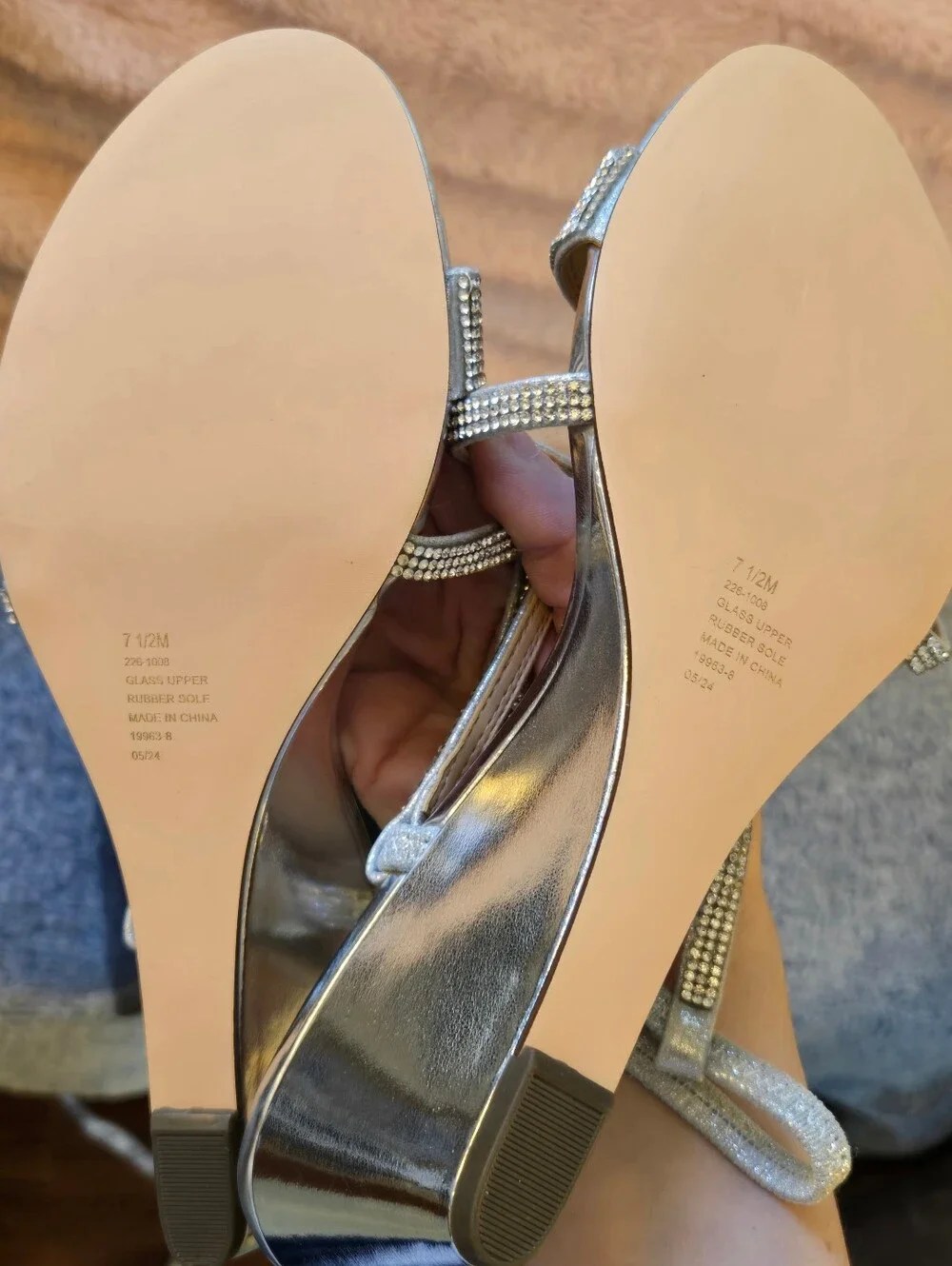 I. Miller Womens Silver Neilson Wedge Sandals Size 7.5 - Picture 6 of 9